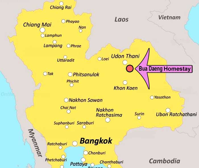 location map of Bua Daeng Homestay